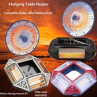 Table de Mahjong et table à manger avec chauffage électrique quatre côtés, chauffage rapide et économe en énergie, quatre pieds, prise standard