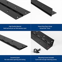 Charnière de piano noire DIVINE, charnière de piano en acier inoxydable robuste, charnière continue pour armoire, porte, boîtes en bois DIY
