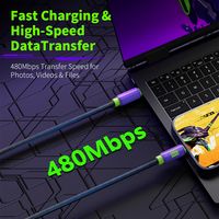 Cable USB C a C de 240W de Alta Resistencia, Transferencia de Datos de Alta Velocidad de 480Mbps, Cable de Carga Rápida para Teléfonos, Laptops y Dispositivos de Juego
