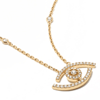 Gemnel Usine en gros or vermeil mauvais oeil CZ diamant lunette lustre collier pour les femmes
