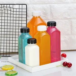Plastic Bottles Plastic Plastic Bottle 300ml Custom 250ml 300ml 500ml Biodegradable Reusable Empty Plastic Fruit Juice Bottles With Caps