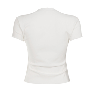 Camiseta con Cuello en V para Mujer, Estilo Dulce y Femenino, Color Sólido, Informal, con Estampado Digital, Corte Ajustado y Tela Transpirable - Product Image 6