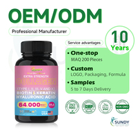 OEM/ODM Collagène Multi-Types Biotine Kératine Acide Hyaluronique Mélange Herbal Extrait de Pépins de Raisin Quercétine Soin Peau et Ongles