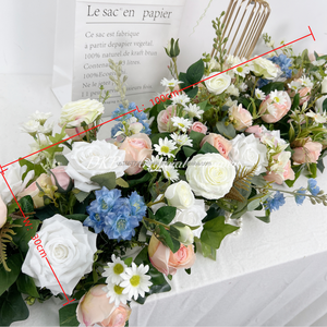 Corredor de flores blancas de fábrica DKB, mesa de boda, aliento de bebé, aliento de bebé, corredor artificial de flores - Product Image 2