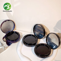Palette de fards à paupières et de blush compacte à double cartouche avec miroir, pratique pour l'emballage en boîte plastique vide
