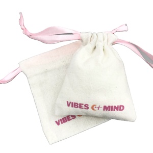 Organic Customized Logo Small Twill Cotton Pouch Clothing Shoes Dust Cotton Drawstring <b>Bags</b> - Product Image 1