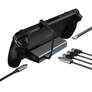 Yeahail Anti kayma çok fonksiyonlu hızlı şarj Steamdeck şarj standı tutucu yerleştirme istasyonu USB hub PS oyun konsolu