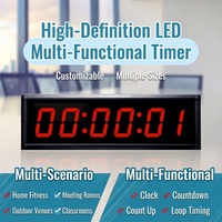 LED 3 pouces 6 chiffres Portable Fitness Digital Countdown Clock Timer pour Home Gym Living Room Office Wall Decor avec télécommande
