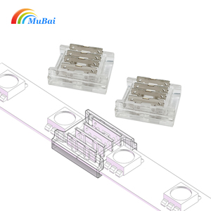 10mm 4 pin L Hình dạng kết nối nhanh chóng 5050 <span class=keywords><strong>LED</strong></span> Strip ánh sáng SMD Băng <span class=keywords><strong>RGB</strong></span> solderless <span class=keywords><strong>LED</strong></span> Strip kết nối - Product Image 1