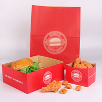 Jetable personnaliser noir à emporter carton ondulé emballage fast-food de papier pour poulet frit Hamburger Burger boîte