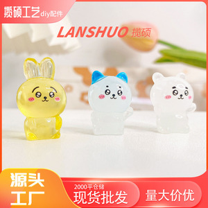 Miniature 3D Resin Animal Doll Rabbit Shape Glowing Collectible Art Craft Toy - Product Image 5