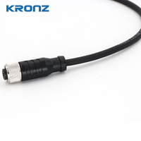 Connecteur femelle KRONZ M12 à 5 broches, droit, câble PVC blindé pré-assemblé de 2 m, IP67, pour connexion de capteurs et d'actionneurs industriels
