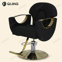 Chaise de salon inclinable barbier pour coiffeur pivotant salon de coiffure chaise de salon de coiffure chaise de salon de coiffure robuste base en or