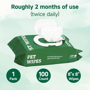 OEM Attractive Price Eco-Friendly Non-Woven Portable <b>Biodegradable</b> Pet Wet <b>Wipes</b> Unscented - Product Image 4