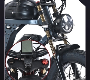 จักรยานไฟฟ้าอลูมิเนียมอัลลอยด์สีแดงที่มีมอเตอร์แรงบิดสูง1500W และแบตเตอรี่ลิเธียม48V 55Ah จักรยานไฟฟ้าระยะไกล - Product Image 5