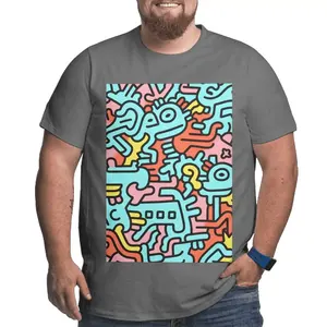 Image personnalisée grande taille T-shirt personnalisé pour homme Streetwear 100% coton Design uni avec techniques de sérigraphie d'impression contrastée - Product Image 3
