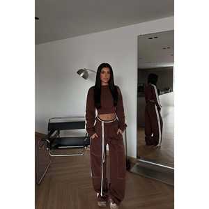 ชุดวอร์มบราวน์ รินัลดี แอคทีฟแวร์ ไซส์พลัส แบบมีฮู้ด 2 ชิ้น พร้อมโลโก้สะท้อนแสง ระบายอากาศได้ดี ลายพิมพ์สำหรับฤดูหนาว ผ้าวอช - Product Image 4