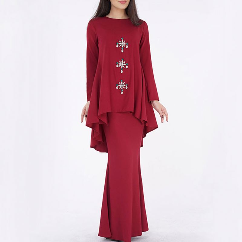 Mode moderne muslimische Kebaya Malaysia Jubah islamische Kedab Spitze Baju Kurung