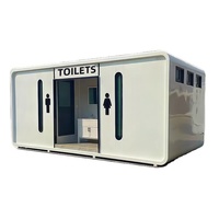 Toilettes portables écologiques en tôle galvanisée pour espaces extérieurs, durables, faciles à installer, avec plaque de gravure moderne, pour usage public
