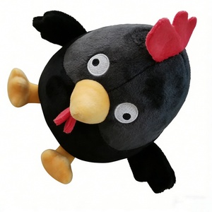 Peluche de gallina negra personalizado, lindo gallo negro redondo de peluche, peluche de gallina de granja, peluche de pollito negro de dibujos animados - Product Image 5