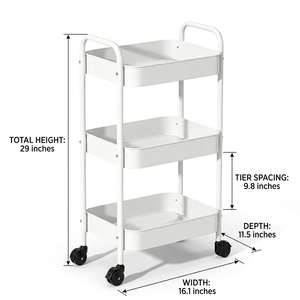 Modern Multi-Layer Metal Storage <b>Rack</b> for Kitchen Household Floor-standing Mobile Snack <b>Rack</b> for Living Room Bathroom - Product Image 2