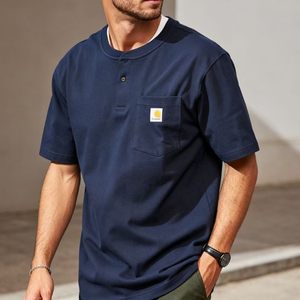 T-Shirt Polo Classica Bianca da Uomo con Bottoni e Tasca sul Petto, 100% Cotone, Ideale per l'Estate, Logo Hartt - Product Image 3