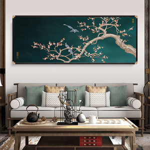 Tranh truyền thống về hoa và chim Tranh lụa lõi gỗ nguyên khối Khung góc bằng đồng Tranh trang trí cho gia đình và văn phòng - Product Image 1