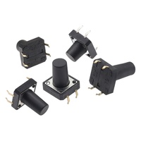 Interruptor Táctil de 12x12mm, 4 Pines DIP, Botón Alto, Contacto de Cobre Resistente a Altas Temperaturas, Altura Personalizable de 4.3-20mm, 12V 50mA, RoHS