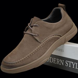 Zapatos de Hombre de Alta Calidad, Zapatos Casuales de Cuero Genuino con Superficie Suave, Suelas Suaves, Resistentes al Desgaste, Inodoros - Product Image 3