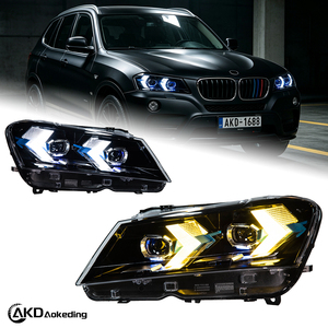 Kit de phares LED modifiés pour BMW X3 F25 2010-2013, style flèche, double couleur, projecteur LED DRL, clignotants séquentiels - Product Image 1