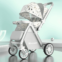 Poussette pour bébé, peut s'asseoir et se coucher, paysage élevé, pliage léger, marche bidirectionnelle, bébé Dieu, métal, 0-6 mois, capacité de charge de 15 kg