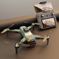 Mini drone intelligent JS39P, couleur verte, contrôleur avec écran numérique, écran LCD de 4,3 pouces, drone avec fonction d'évitement d'obstacles