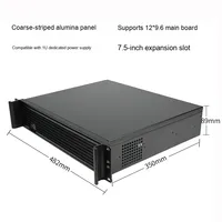 Server Komputer Industri Paduan Aluminium 2U Rak Pendek 350 1U Catu Daya Motherboard MicroATX Panel Samping Jendela Firewall