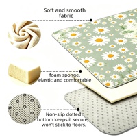 Ensemble de quatre pièces pour salle de bain, série florale moderne, en polyester anti-moisissure, comprenant rideau de douche et tapis de sol, best-seller transfrontalier