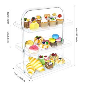 Vente en gros en usine Présentoir de table à dessert à 3 niveaux Présentoir en acrylique pliable pour les aliments - Product Image 4