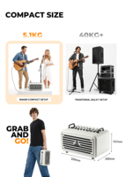 Amplificateur de guitare multifonction Musiccube MA60III 120W, combo pour basse et guitare électrique, haut-parleur de rue rechargeable et portable