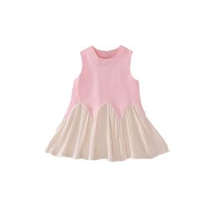 Nuevo Vestido Casual de Poliéster sin Mangas con Volantes para Niñas, Estilo Princesa - Product Image 3