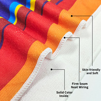Custom Multicolor Sublimation Striped Beach Towels Microfiber Absorbent Quick Dry Beach Bath Towel with Prints