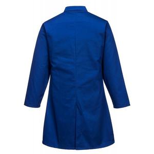เสื้อโค้ทอาหารผู้ชาย portwest-2202RBRL สีน้ำเงินมีกระเป๋าเดียว-เชฟ5036108122738และชุดทำงานในอุตสาหกรรมอาหาร - Product Image 2