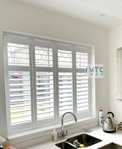 Volets de <span class=keywords><strong>plantation</strong></span> en bois blanc crème de Style rustique Volets de fenêtre de conception durable fabriqués en Chine/Volets d'armoires de cuisine - Product Image 5