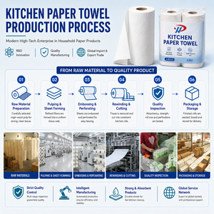 Rotolo da Cucina a 3 Veli di Alta Qualità per Negozi e Cucine Commerciali, Super Assorbente, con Superficie Pre-Impermeabilizzata per Pulizia - Product Image 3