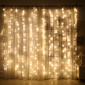 Newish-Cadena de luces para cortina, cadena de luces Led con brillo, cascada, fiesta de boda, jardín, hogar, 8 modelos - Product Image 2