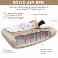 Matelas Gonflable Double avec Pompe à Batterie Intégrée, Tissu Drop-stitch, Portable pour la Maison, le Camping, l'Hôtel, Vente en Gros