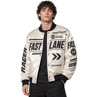 Veste bomber de style motard pour homme, avec logo personnalisé XUCHANG, OEM, de haute qualité, en satin, imprimé graphique racing, streetwear, design de créateur.