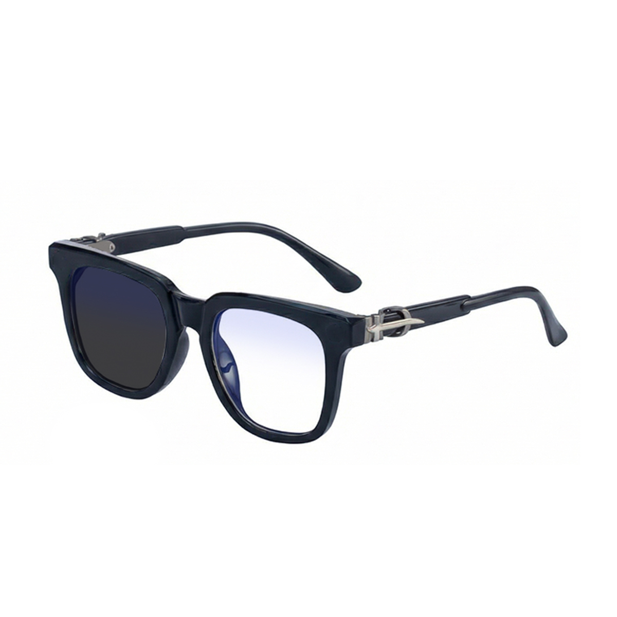 C1 Marco negro plateado Recubrimiento azul se vuelve gris