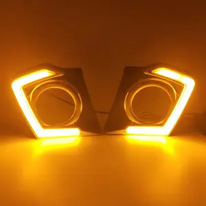 LED DRL Lumières Pour Mitsubishi L200 Triton 2015-2018, Lumière LED Pare-chocs avant DRL Avec Couvercle Anti-Brouillard