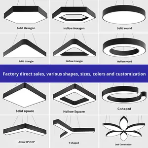 Lampu gantung heksagon dalam ruangan lampu gantung Led lampu gantung heksagonal lampu Linear untuk rumah kantor Supermarket - Product Image 2