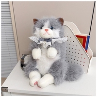 Nouvelle Peluche Chat Réaliste Qui Moaie, Sac de Transport pour Chat Ragdoll, Poupée en Peluche Réconfortante, Cadeau en Peluche, Accessoire de Sac en Forme d'Animal en Peluche