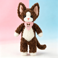 Peluche personnalisée en forme de chat Devon Rex bouclé, jouet en peluche pour enfant, figurine animale, cadeau d'anniversaire, vente en gros, mascotte
