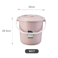 Ember Plastik Penyimpanan Rumah Tangga Multi-Ukuran 7-20L, Diterima Pesanan OEM, Dilengkapi Tutup, untuk Dapur, Kamar Mandi, dan Penyimpanan Rumah